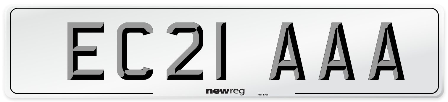 EC21 AAA Number Plate from New Reg